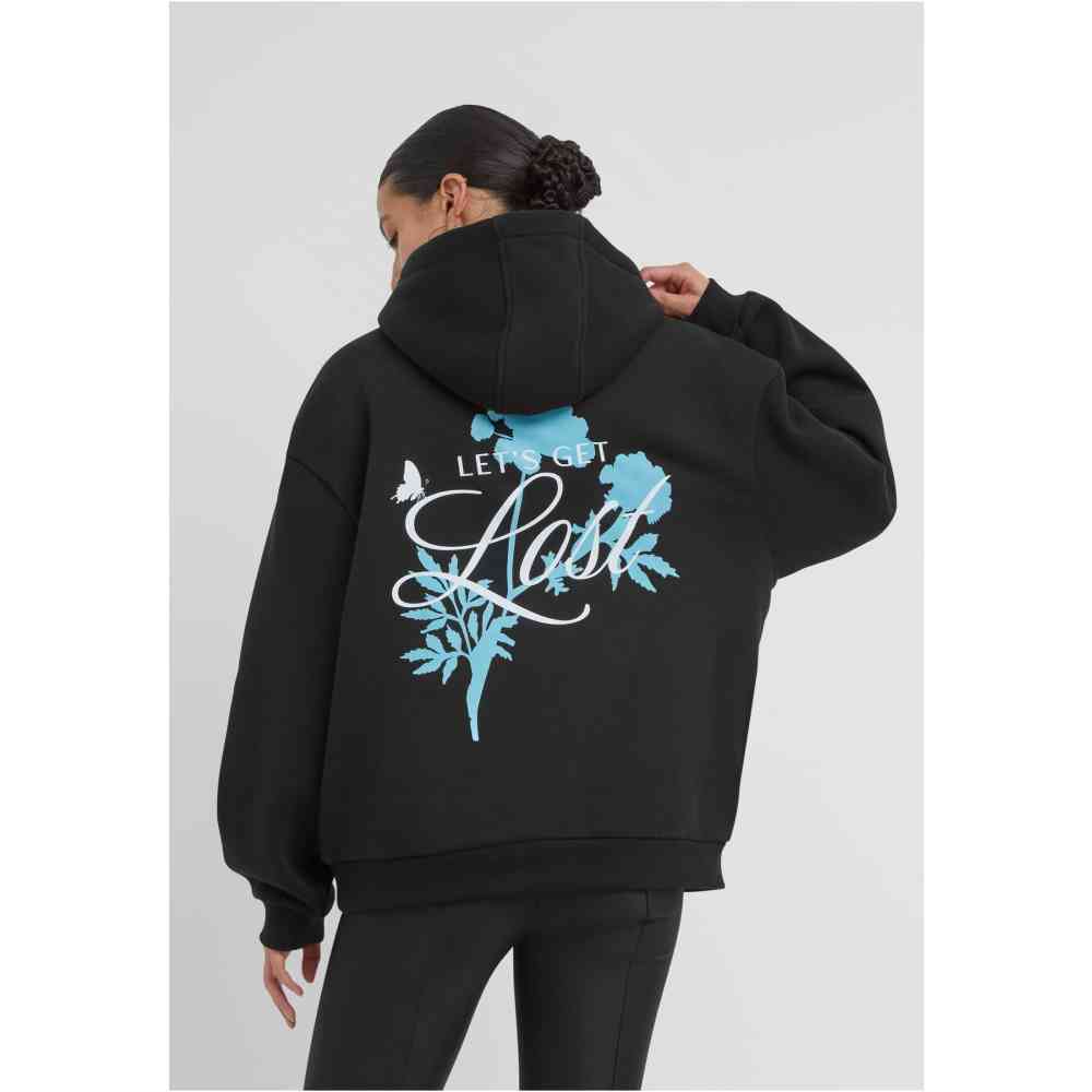 Miss Tee - Lost Flowers Fluffy Hoodie/trui - Zwart